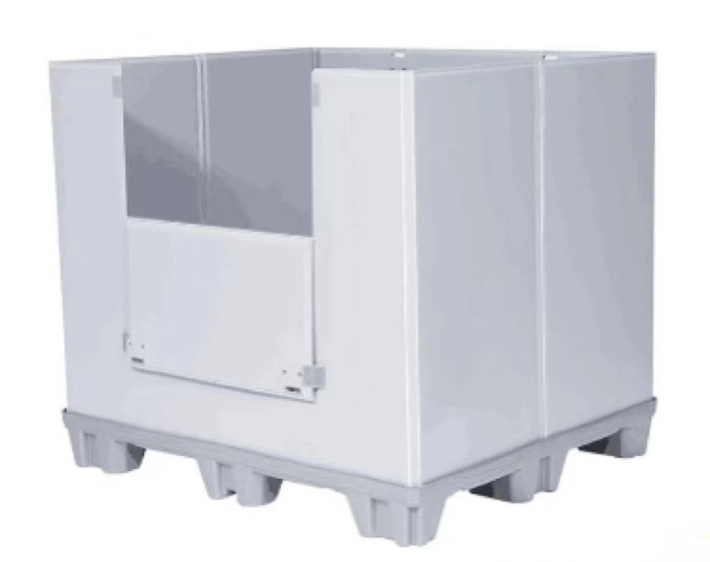 灰色のプラスチックパレットボックス